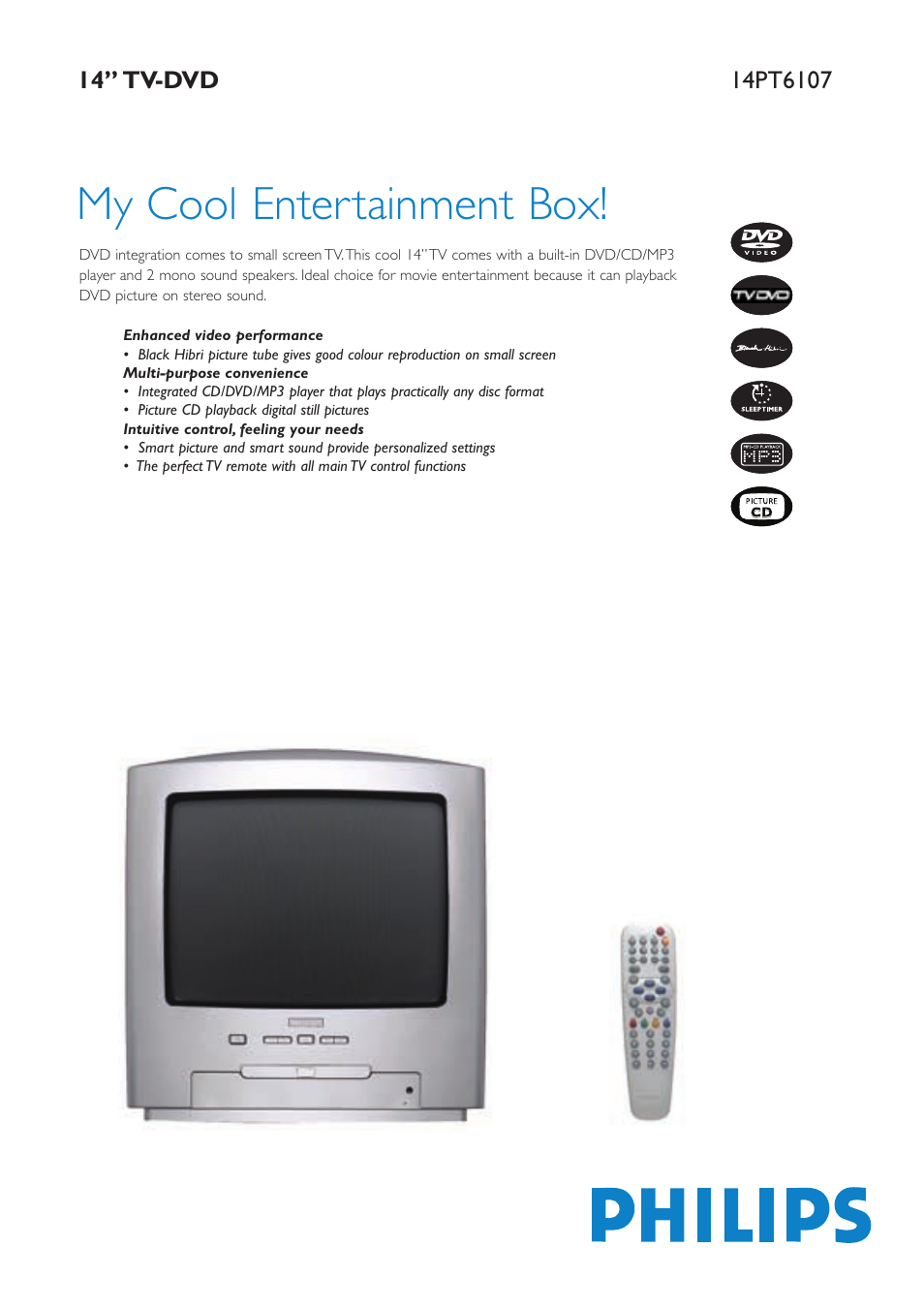 Philips TV-DVD User Manual | 2 pages