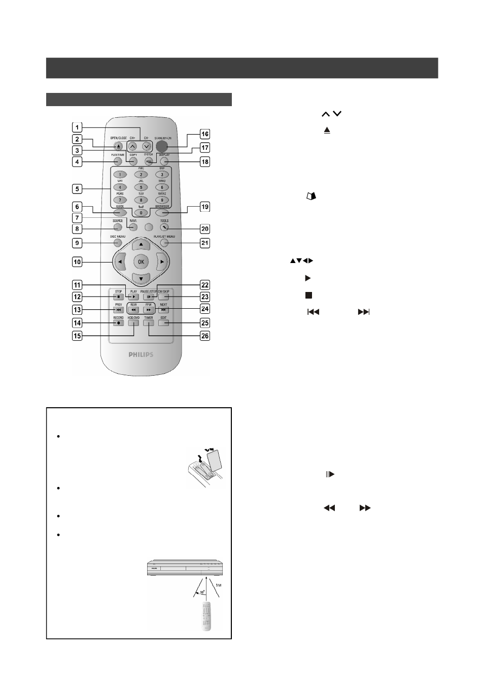 Ontrols, Isplays | Philips DVDR520H/75 User Manual | Page 5 / 46