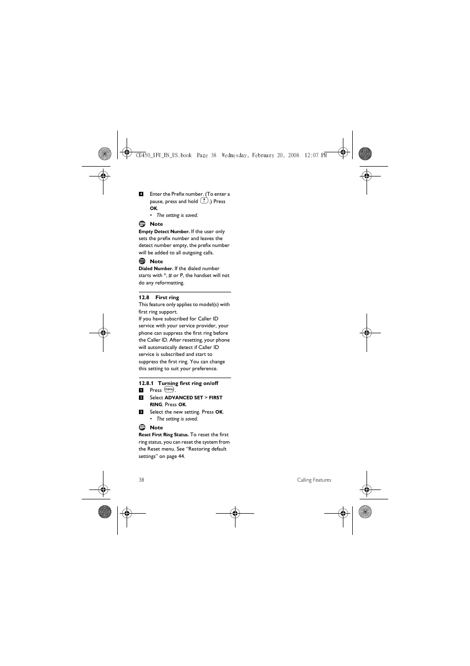 8 first ring | Philips CD450XY/ZZ User Manual | Page 40 / 59
