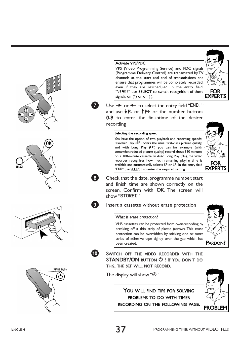 Pprro obblleem m yy, Ffo orr eex xppeerrttss | Philips VR 708/07 User Manual | Page 37 / 56