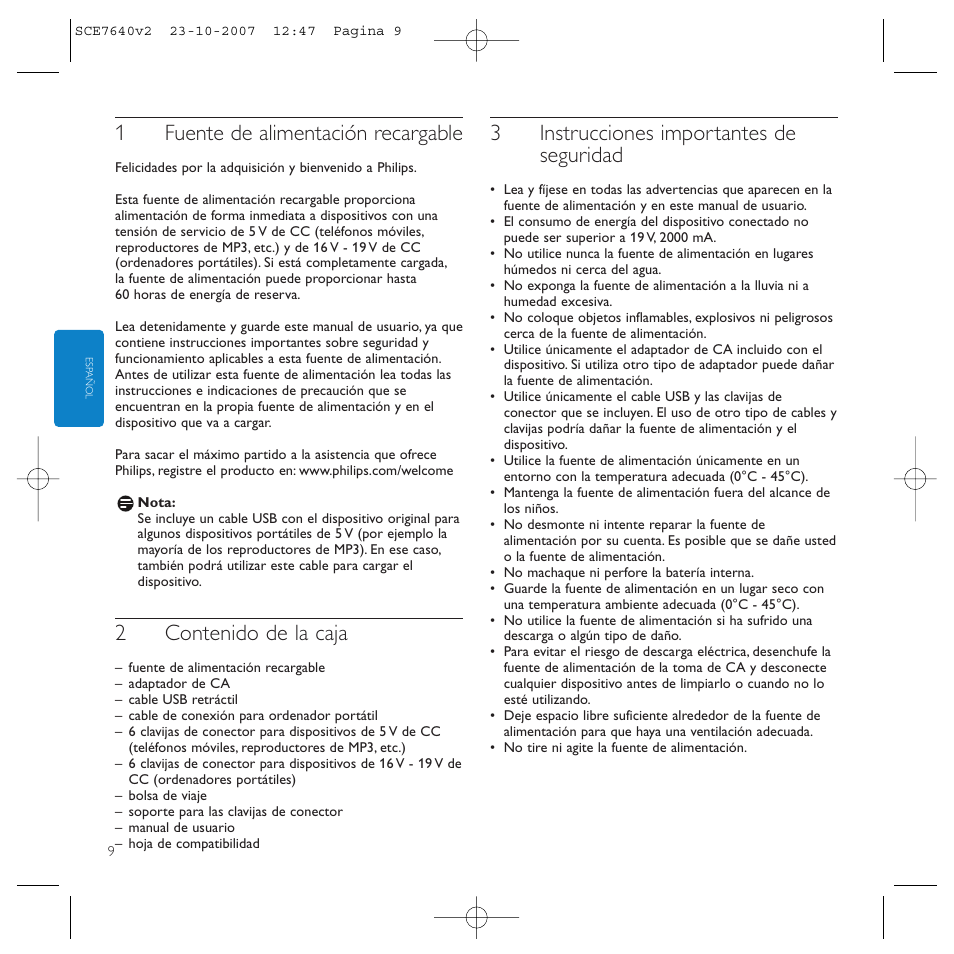 Philips SCE7640 User Manual | Page 9 / 61