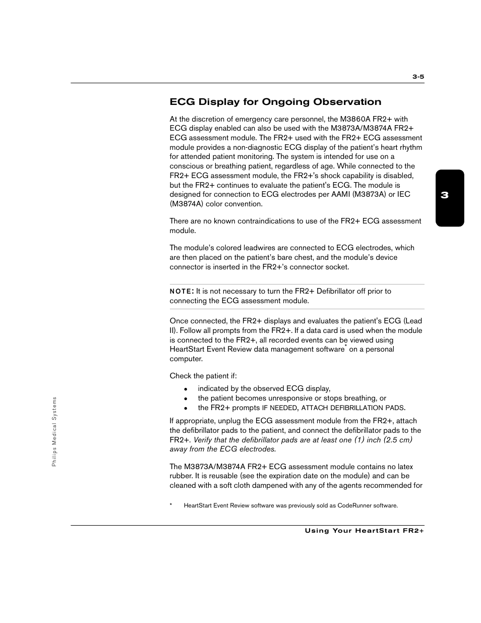 3ecg display for ongoing observation | Philips M3860A User Manual | Page 25 / 102