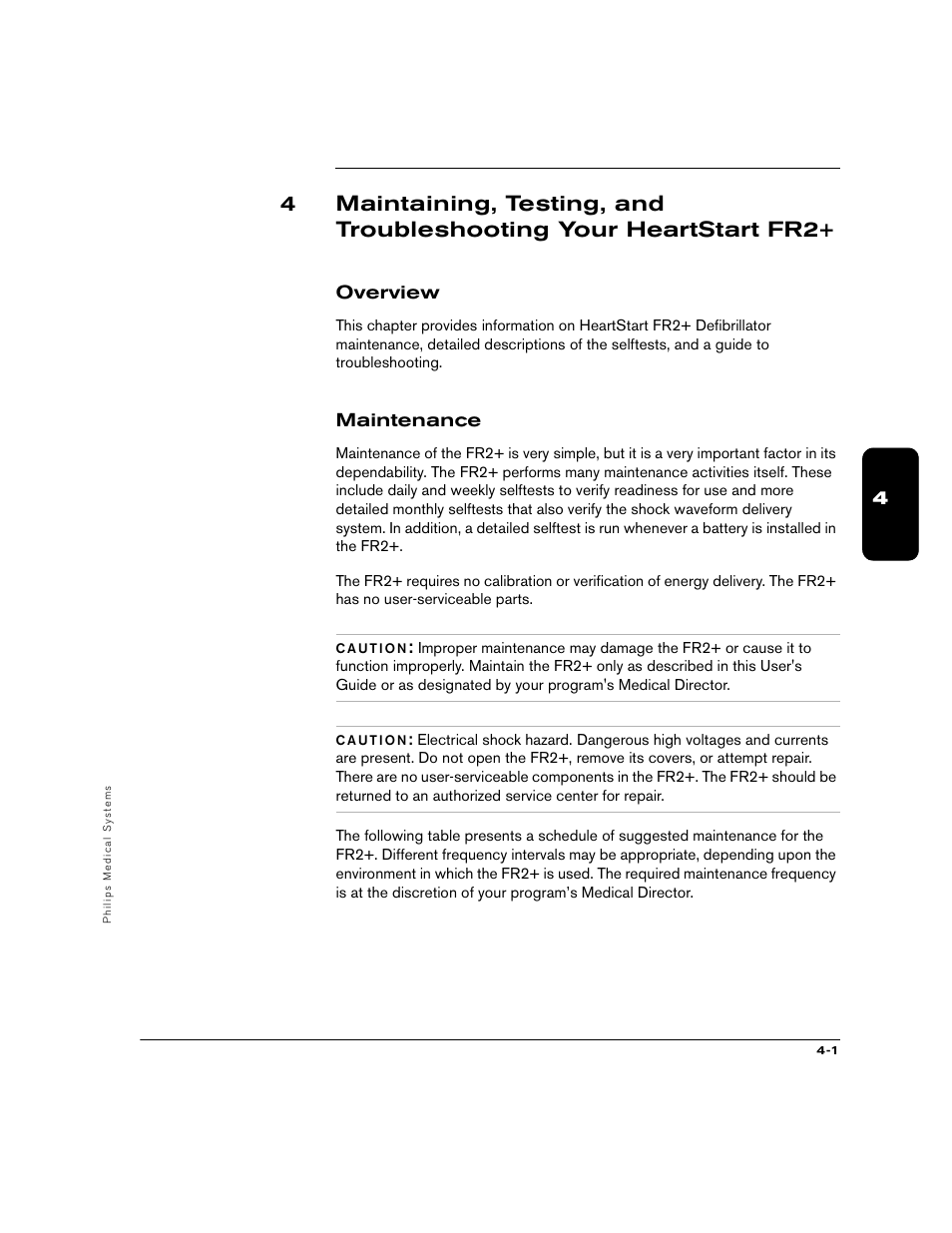 Overview, Maintenance | Philips M3860A User Manual | Page 27 / 102