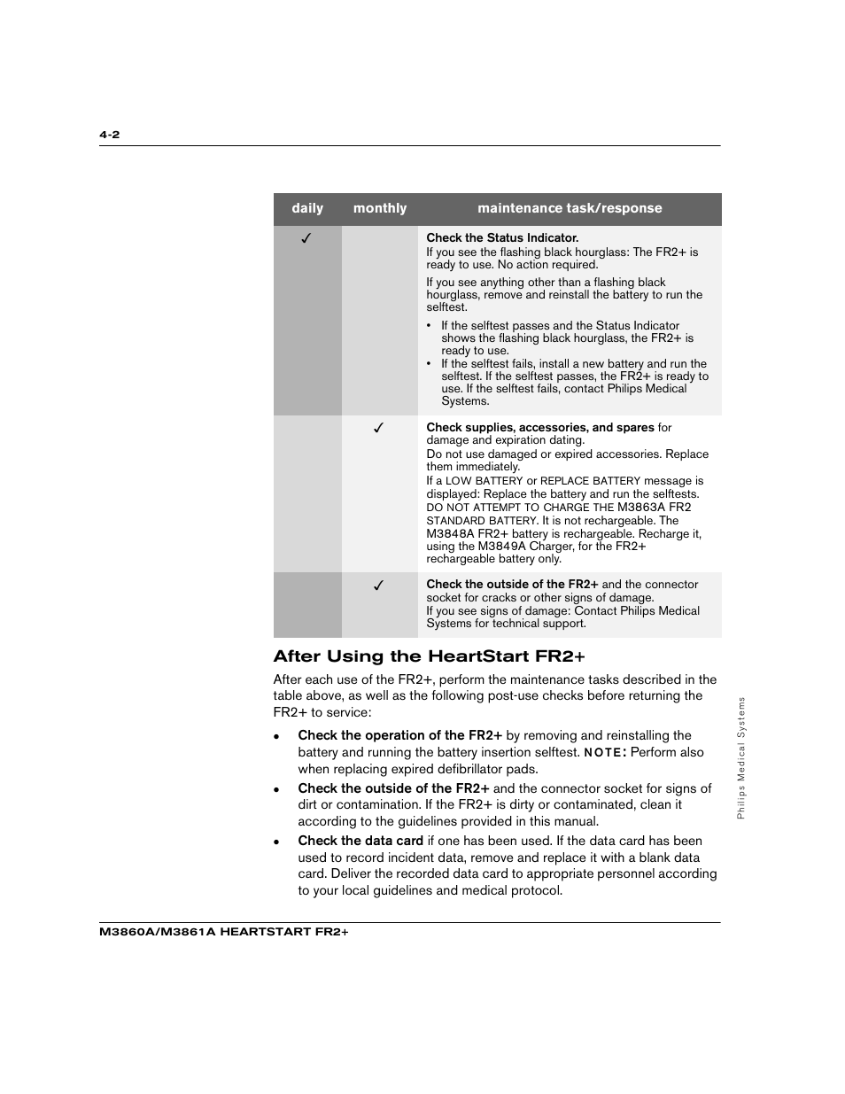 After using the heartstart fr2 | Philips M3860A User Manual | Page 28 / 102