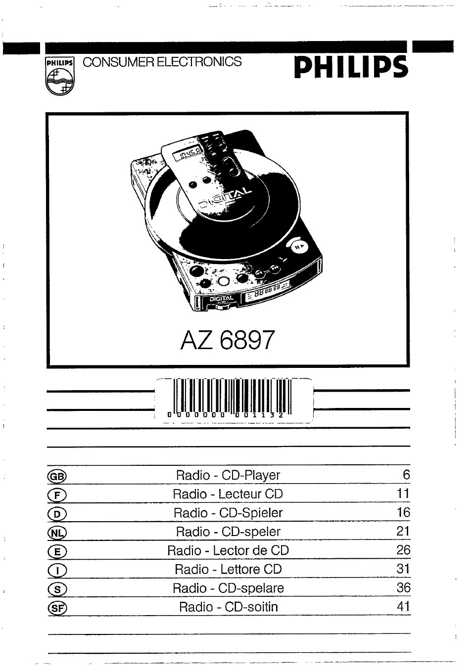 Philips AZ 6897 User Manual | 12 pages