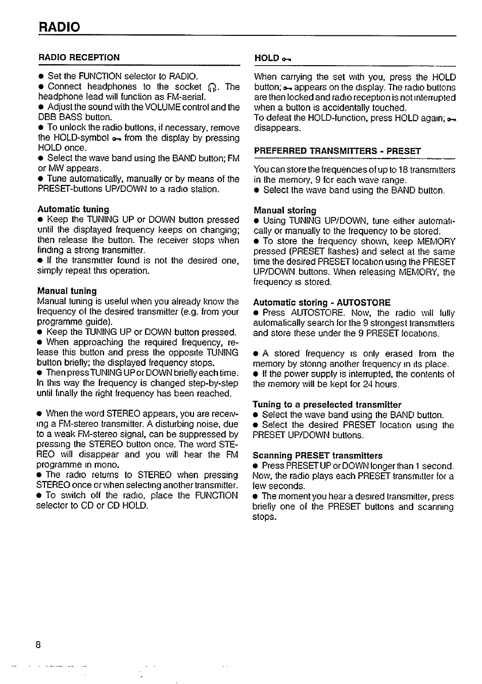 Radio | Philips AZ 6897 User Manual | Page 8 / 12