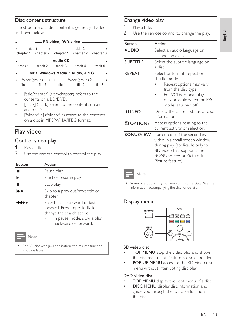 Play video | Philips BDP3000/12 User Manual | Page 13 / 32