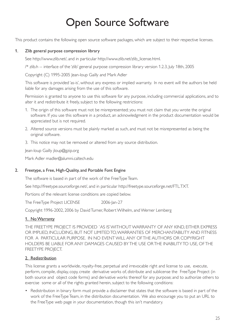 Open source software | Philips BDP3000/12 User Manual | Page 25 / 32