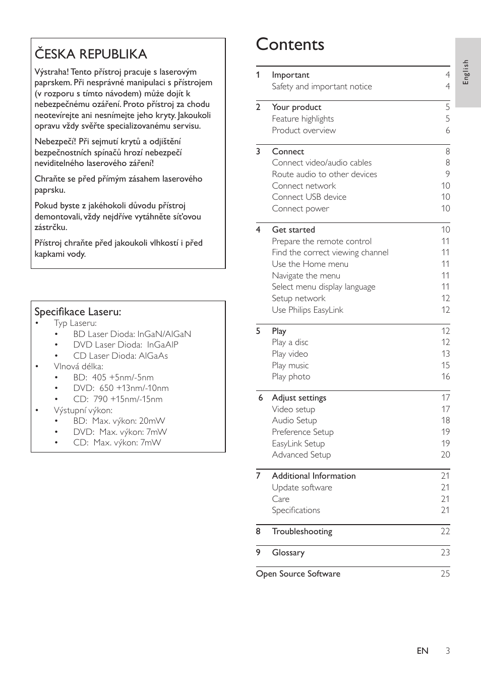 Philips BDP3000/12 User Manual | Page 3 / 32