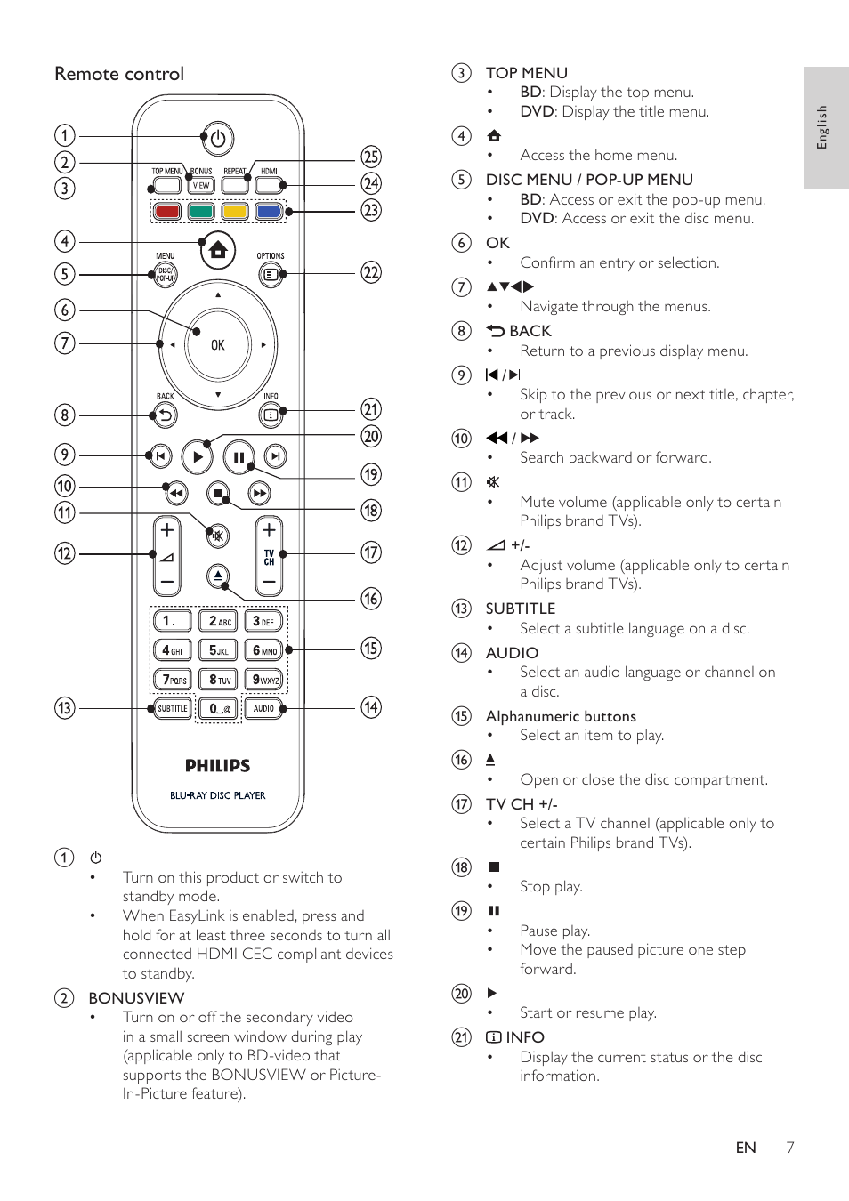 Philips BDP3000/12 User Manual | Page 7 / 32