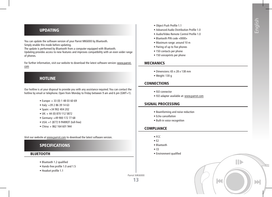 1 english | Philips MK6000 User Manual | Page 13 / 126