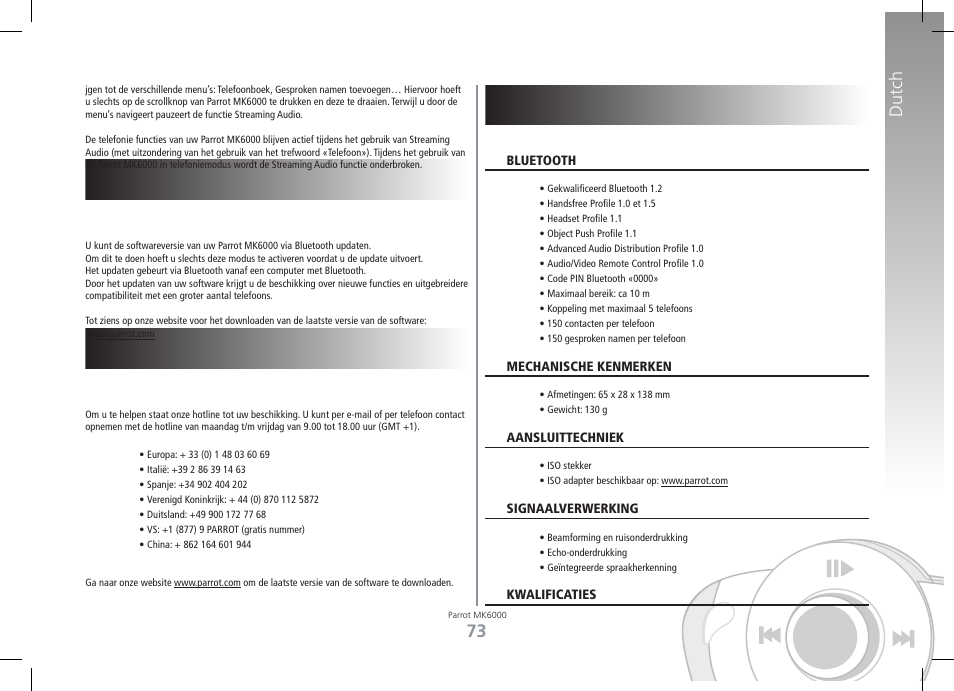 Dutch | Philips MK6000 User Manual | Page 73 / 126