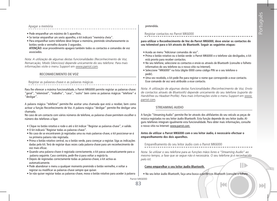 Português | Philips MK6000 User Manual | Page 83 / 126