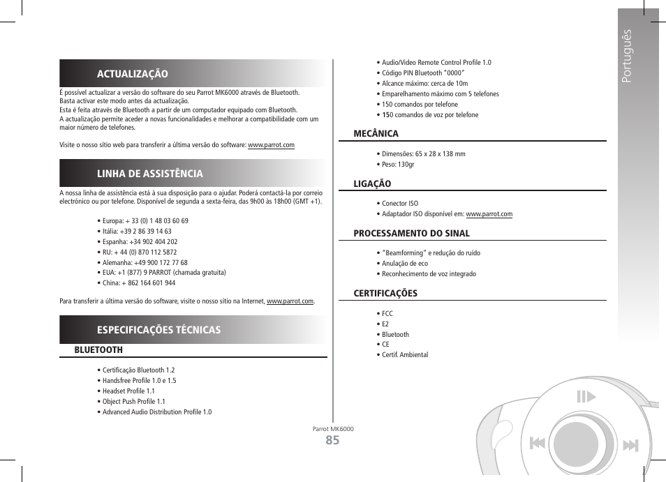 Português | Philips MK6000 User Manual | Page 85 / 126