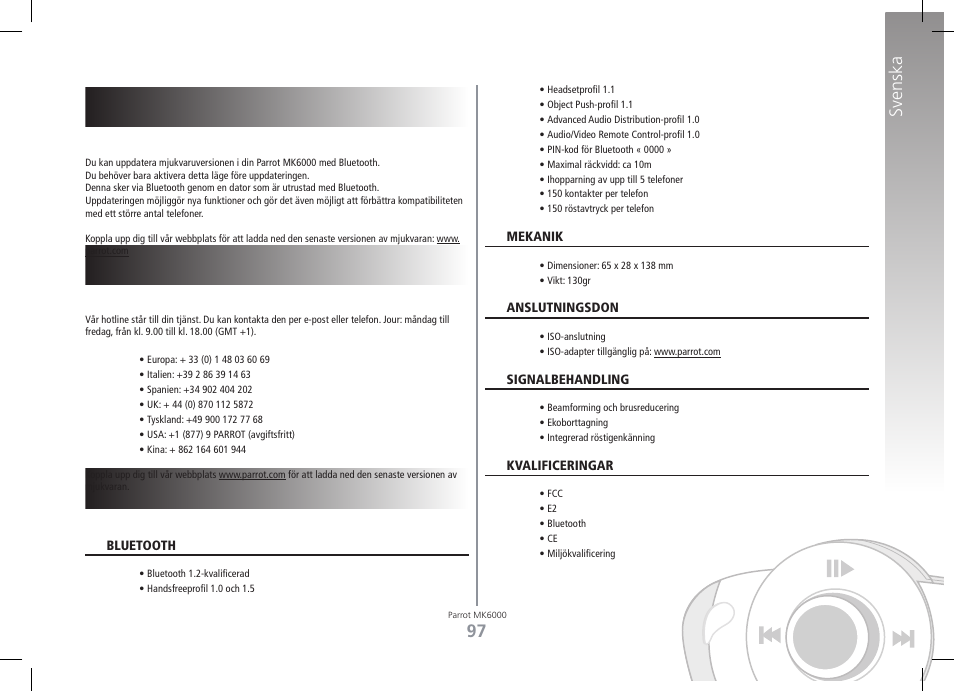 Svenska | Philips MK6000 User Manual | Page 97 / 126