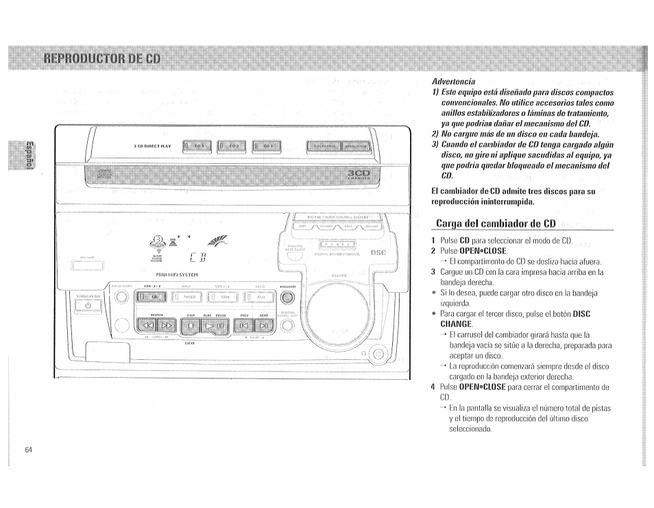 Tíarflii dcl cainbiadorjo cd, Ín','**l i, 1« j | Philips FW510C User Manual | Page 64 / 76