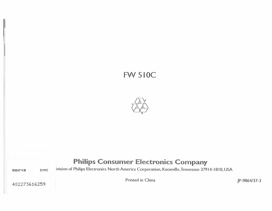 Ipliilips ckitisurfier lkier:l:r«rii€§ cjornparr | Philips FW510C User Manual | Page 76 / 76