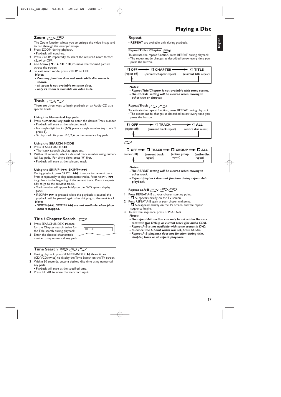 Playing a disc | Philips ShowView MX5100VR/02 User Manual | Page 17 / 24