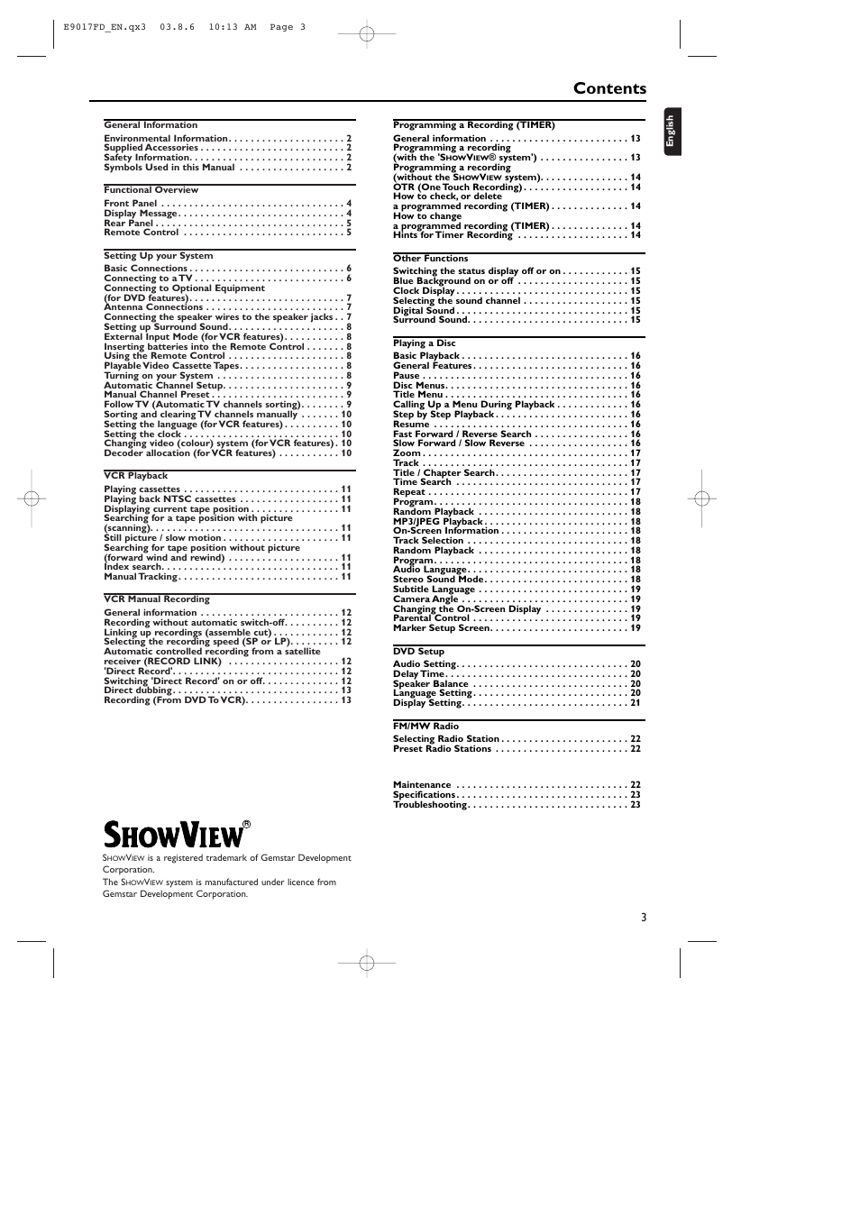 Philips ShowView MX5100VR/02 User Manual | Page 3 / 24