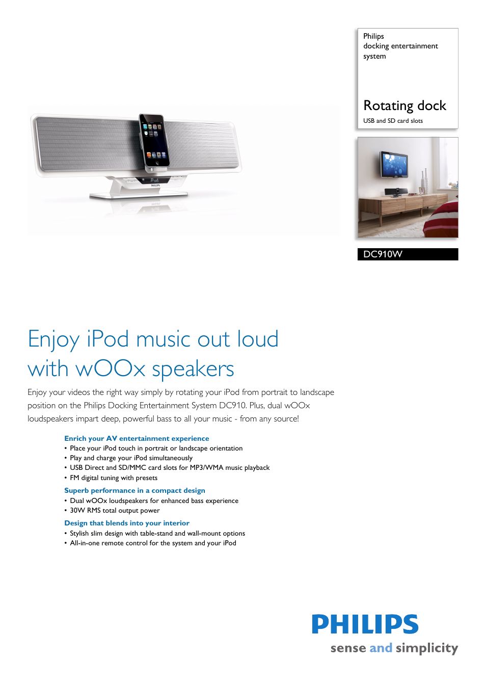 Philips DC910W User Manual | 2 pages