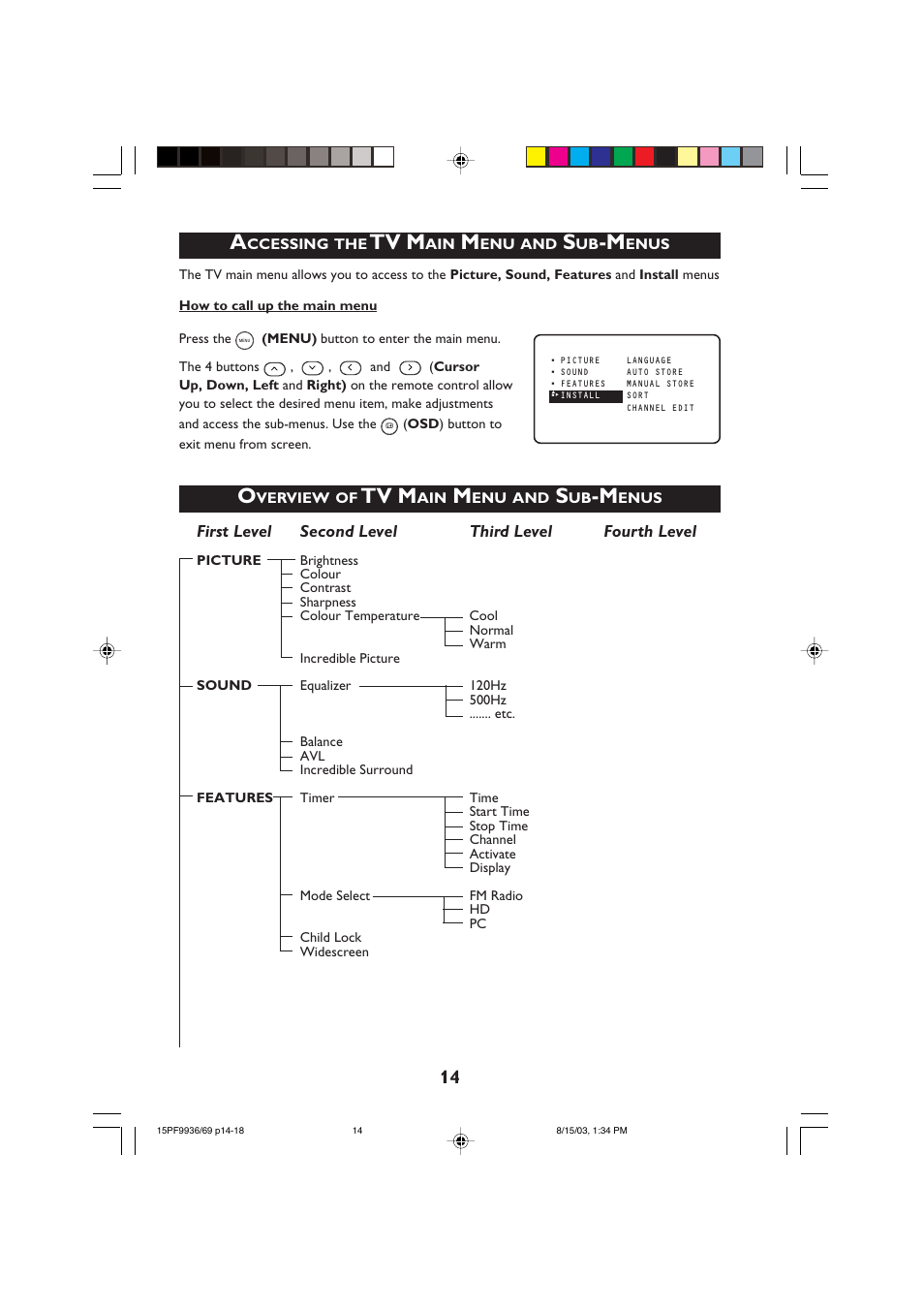 Tv m | Philips 15PF9969 User Manual | Page 14 / 51