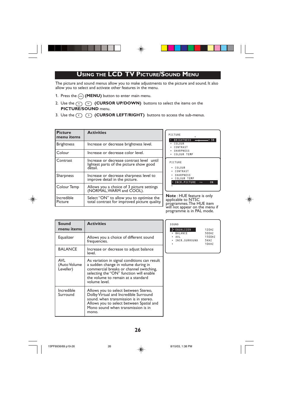 Lcd tv p | Philips 15PF9969 User Manual | Page 26 / 51