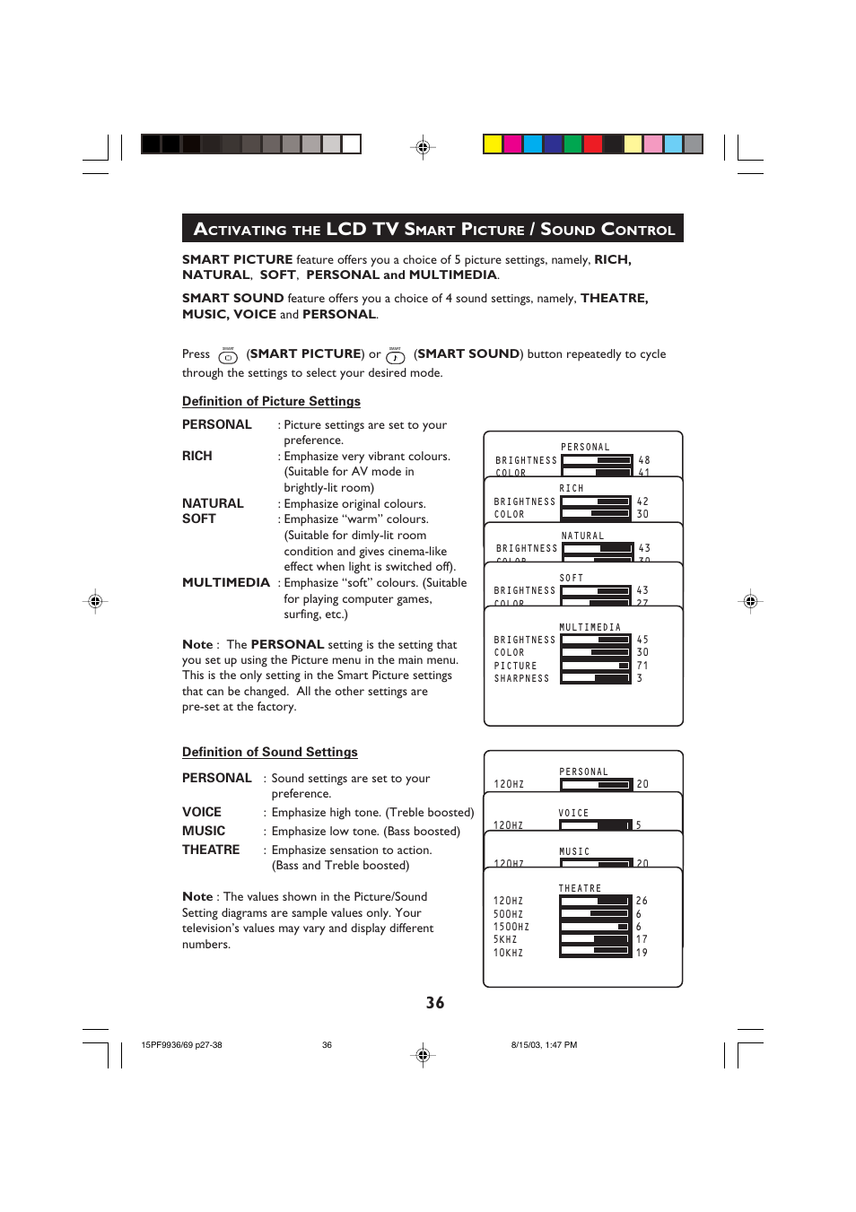 Lcd tv s | Philips 15PF9969 User Manual | Page 36 / 51