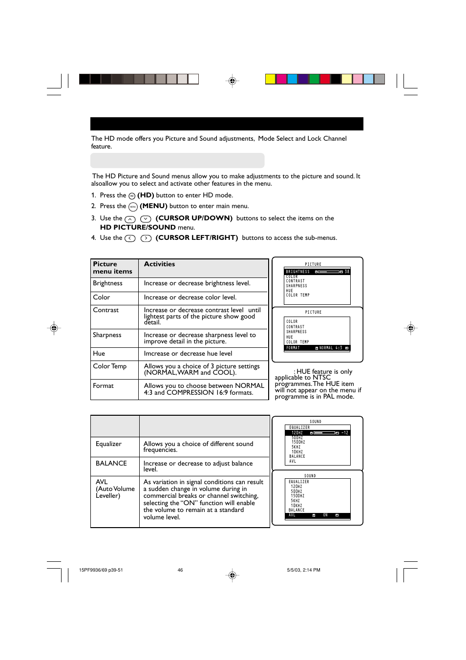 Hd (h, Hd p | Philips 15PF9969 User Manual | Page 46 / 51