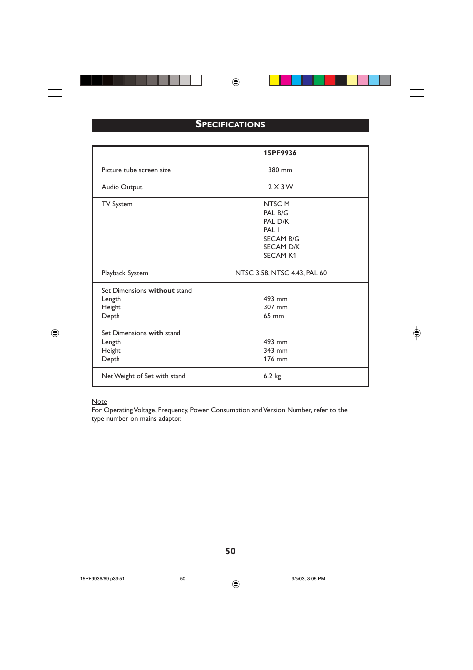 Philips 15PF9969 User Manual | Page 50 / 51