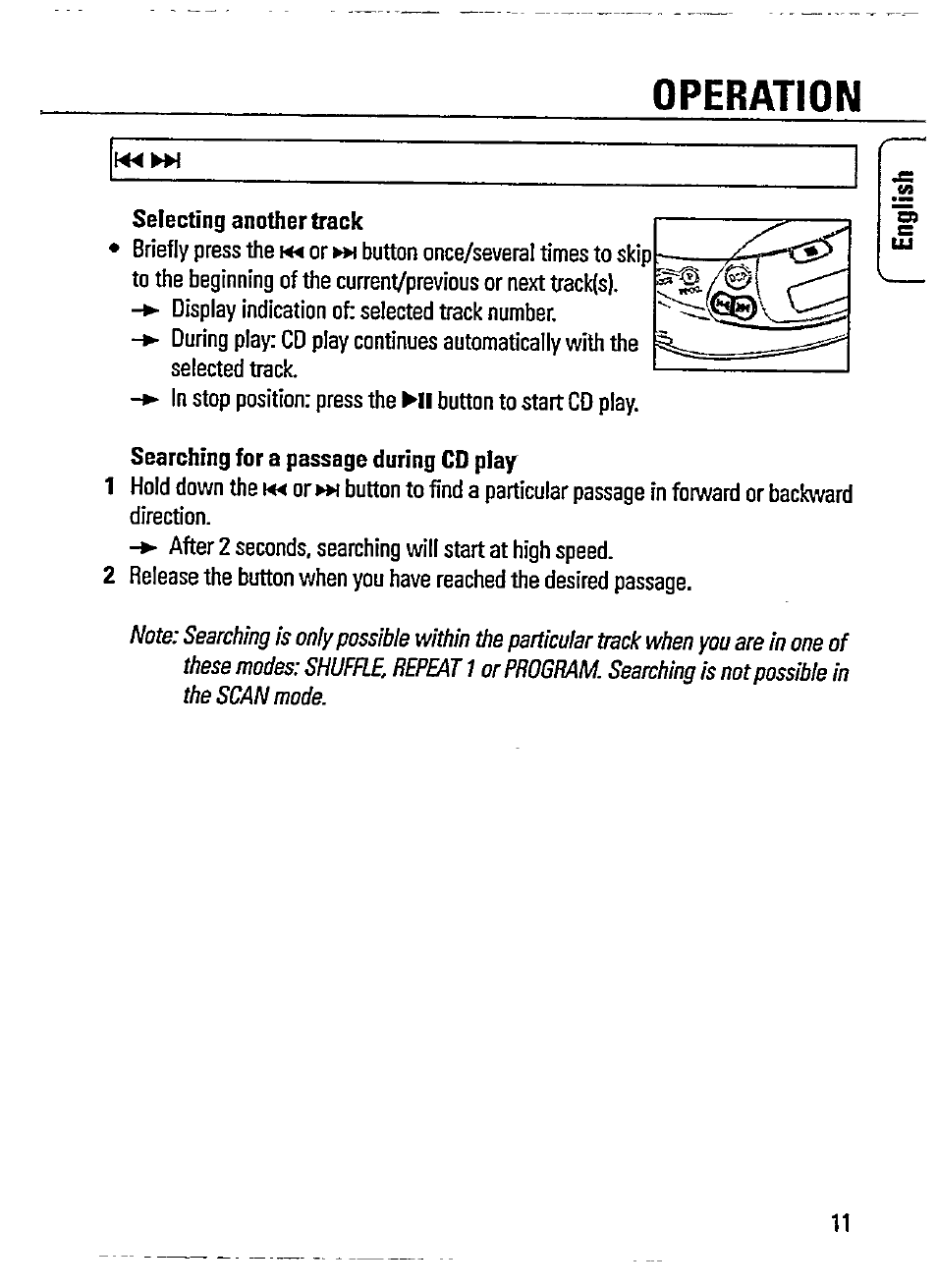 Operation | Philips AZ 7566 User Manual | Page 11 / 20