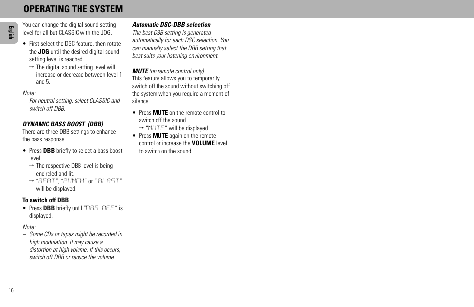 Operating the system | Philips - FW768P User Manual | Page 16 / 31