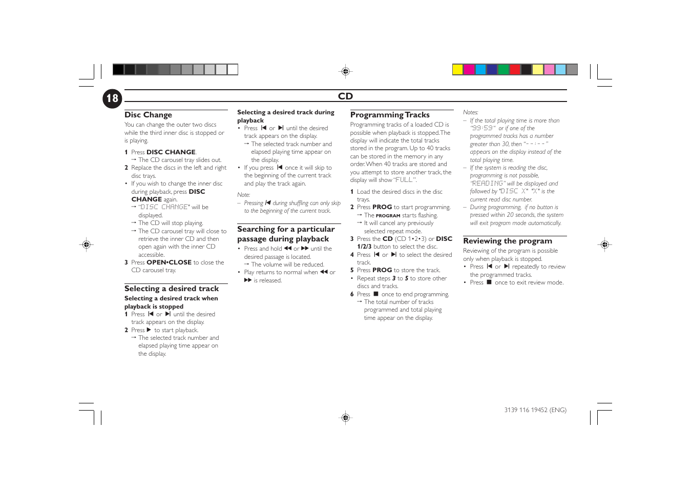Philips FW-P78 User Manual | Page 18 / 31