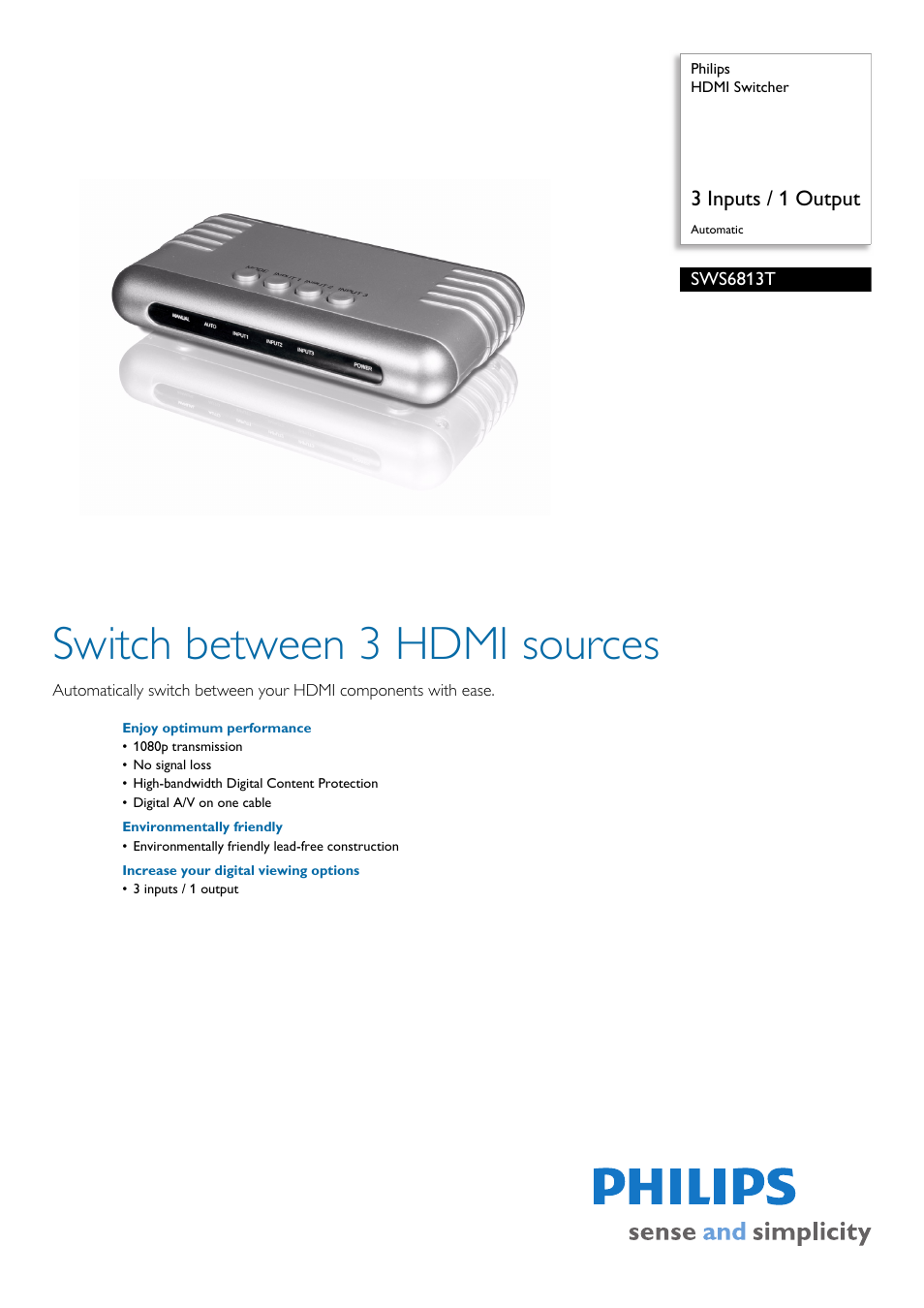 Philips SWS6813T/17 User Manual | 2 pages