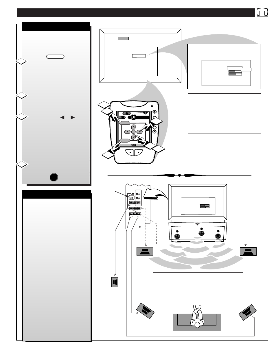 Atsc/d, Igital, Ound | Ontrols, Dolby digital surround, Surround sound | Philips HD6400W User Manual | Page 39 / 60