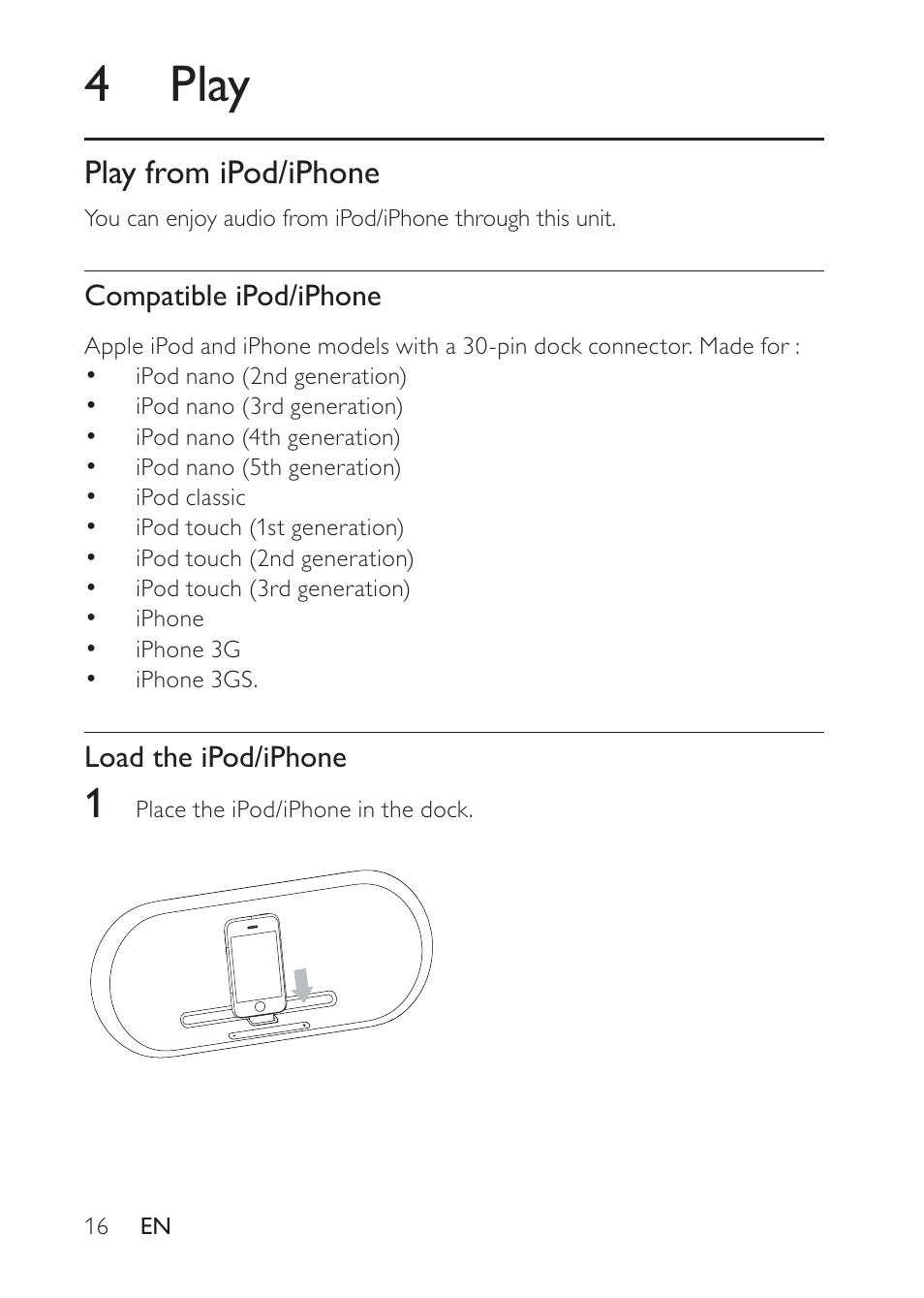 4play, Play from ipod/iphone | Philips DS8500/12 User Manual | Page 15 / 20