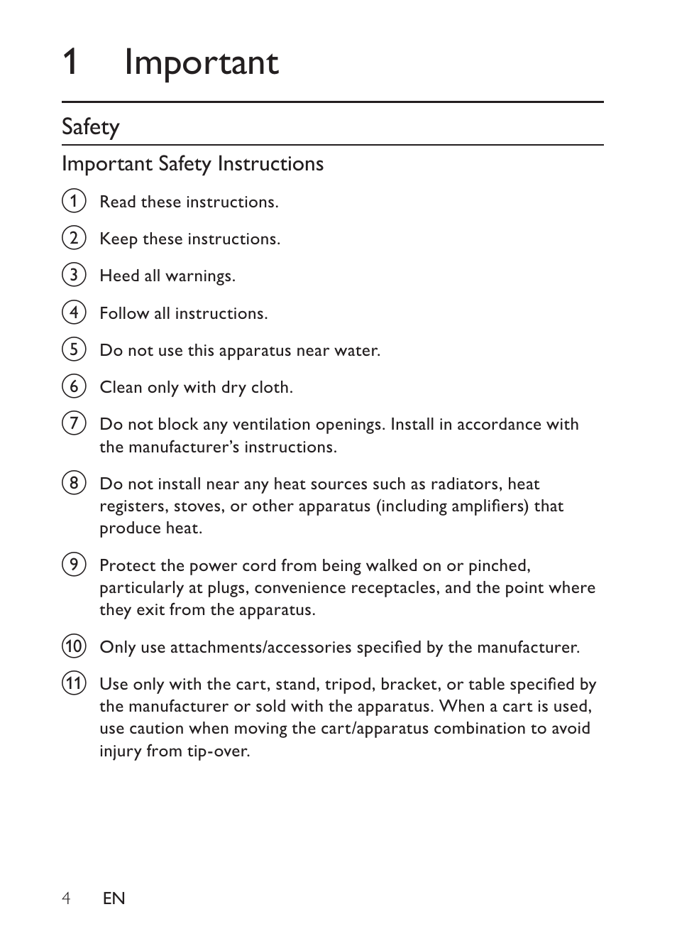 1important, Safety | Philips DS8500/12 User Manual | Page 3 / 20