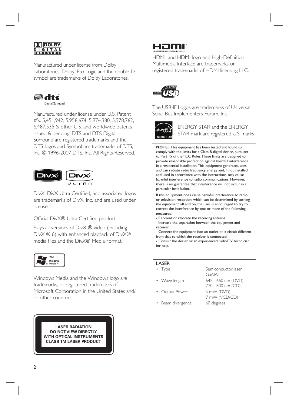 Philips HTS3568 User Manual | Page 2 / 46