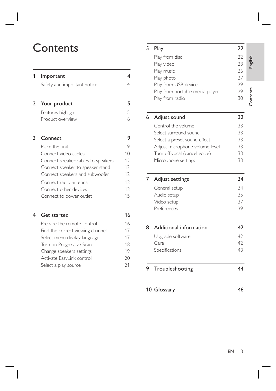 Philips HTS3568 User Manual | Page 3 / 46