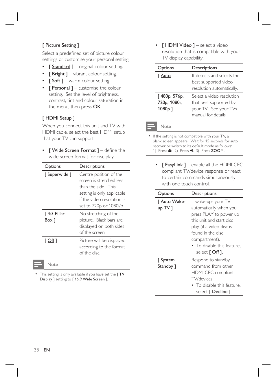 Philips HTS3568 User Manual | Page 38 / 46