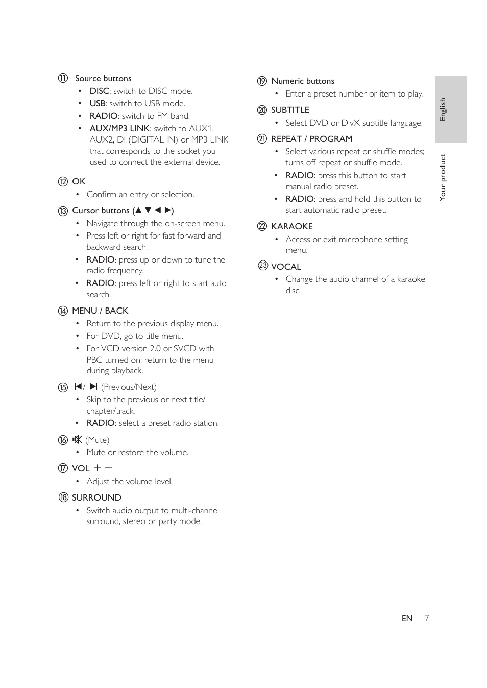Philips HTS3568 User Manual | Page 7 / 46