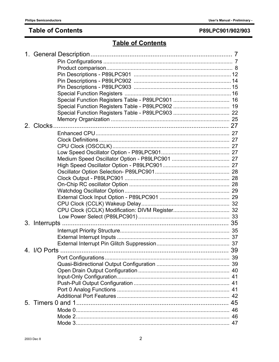 Philips P89LPC903 User Manual | Page 2 / 114