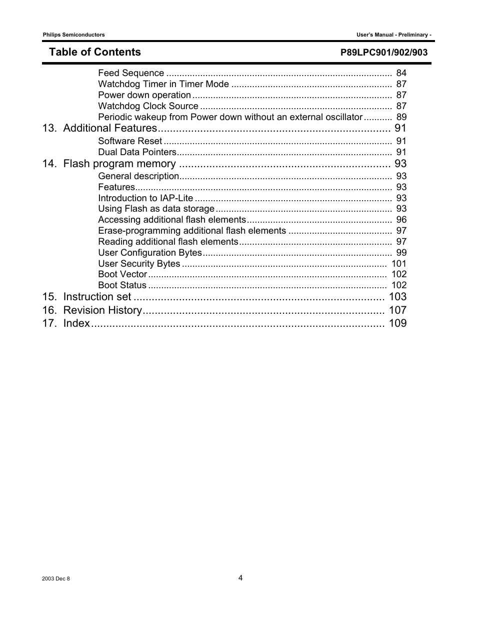 Philips P89LPC903 User Manual | Page 4 / 114