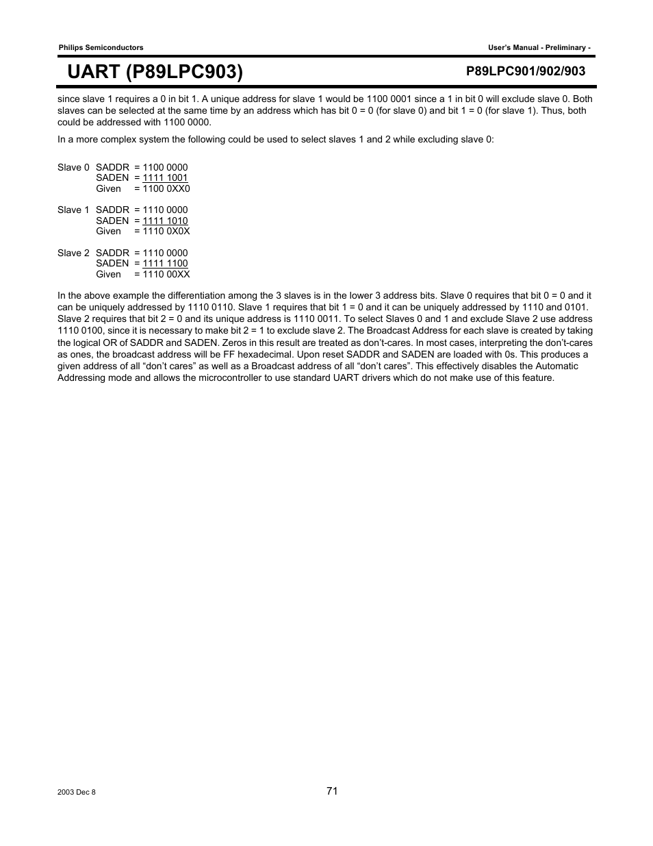 Philips P89LPC903 User Manual | Page 71 / 114