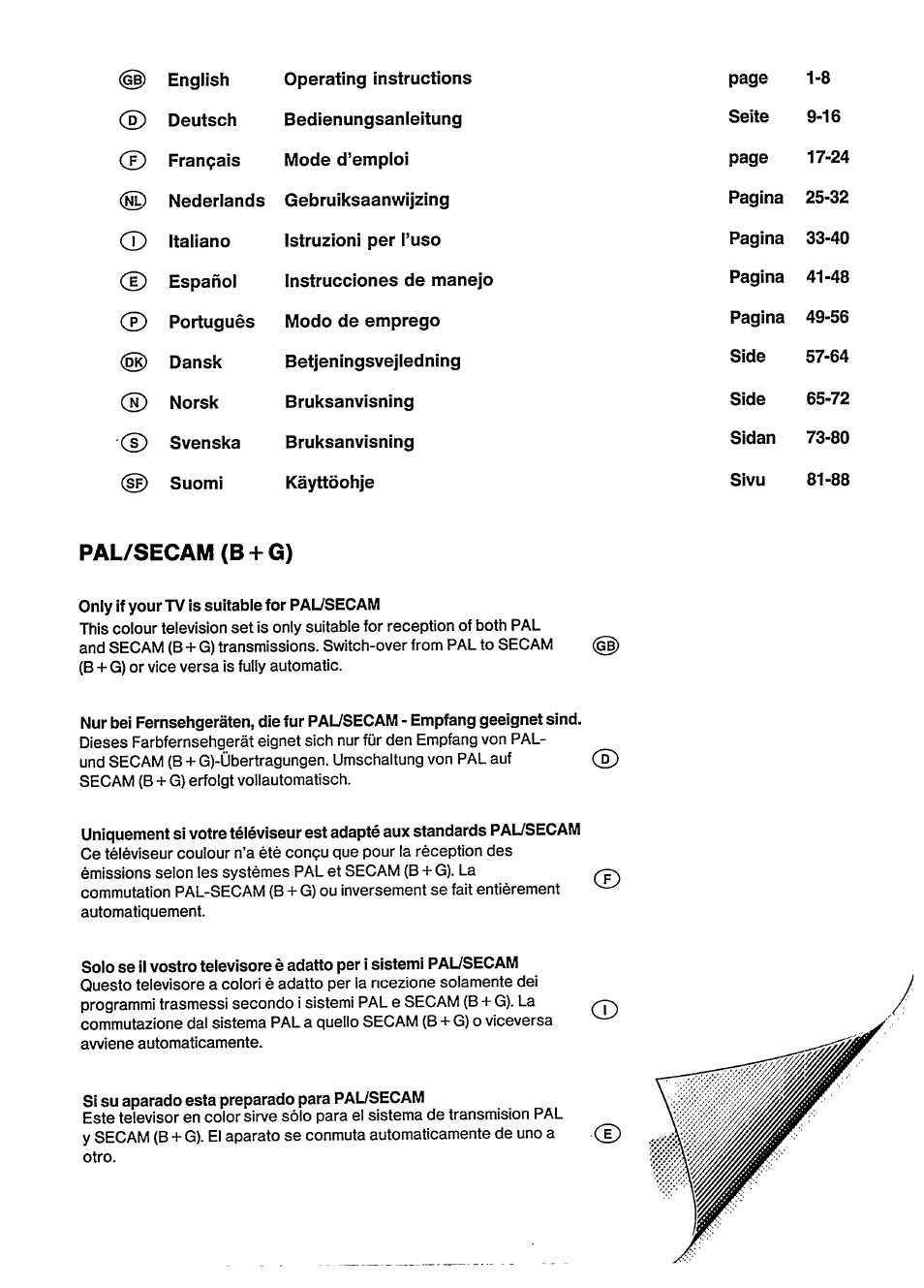 Pal/secam (b + g) | Philips 15GR2330 User Manual | Page 2 / 14