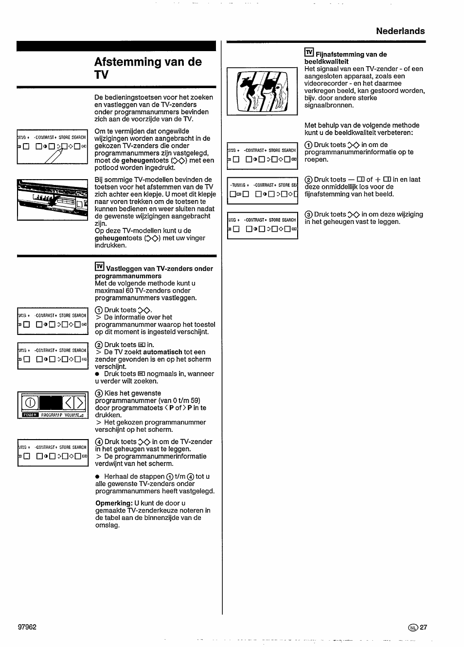 Afstemming van de tv | Philips 15GR2330 User Manual | Page 7 / 14