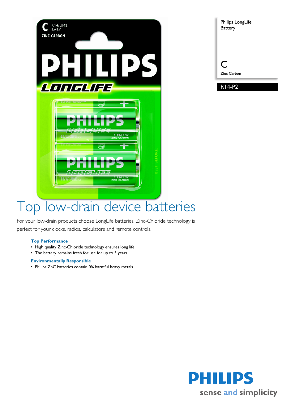 Philips R14-P2 User Manual | 2 pages