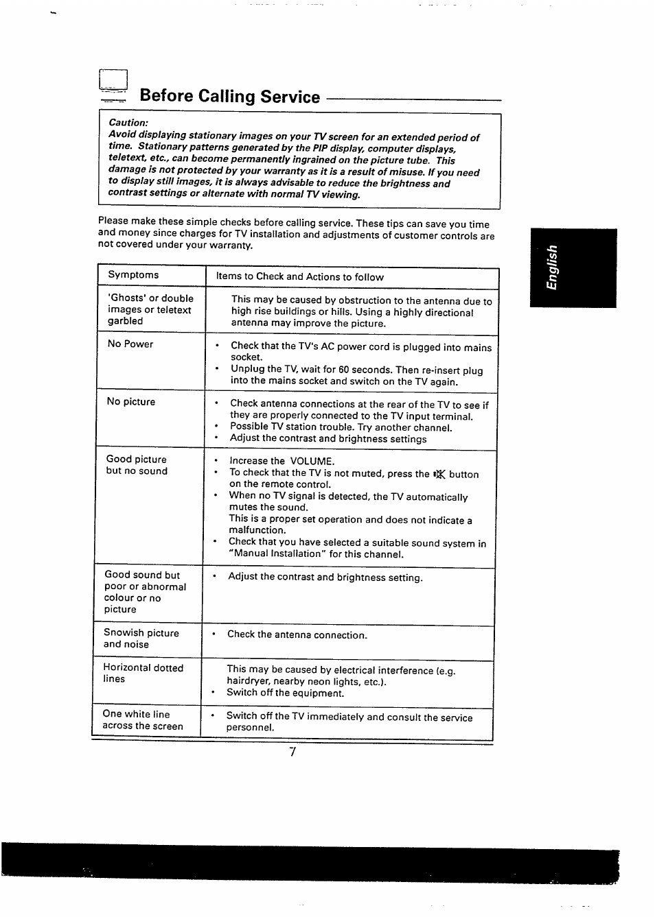 Before calling service | Philips 48PP9103/05 User Manual | Page 15 / 100