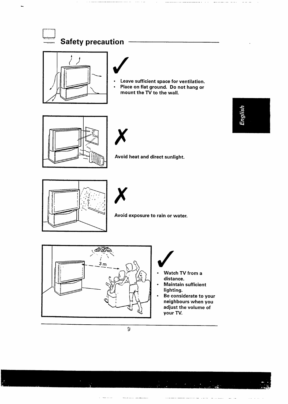 Safety precaution | Philips 48PP9103/05 User Manual | Page 19 / 100