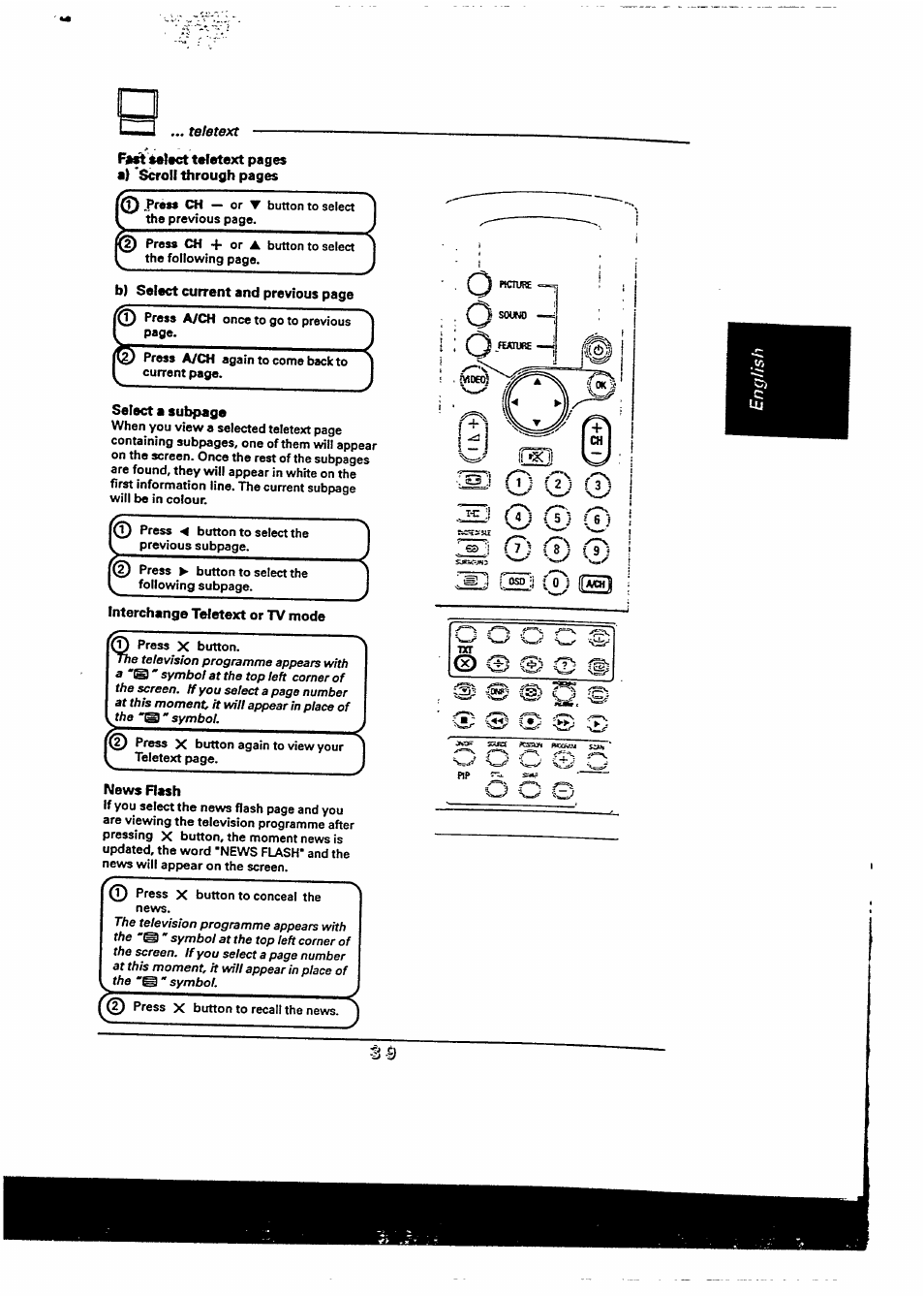 Interchange teletext or tv mode, News rash | Philips 48PP9103/05 User Manual | Page 79 / 100