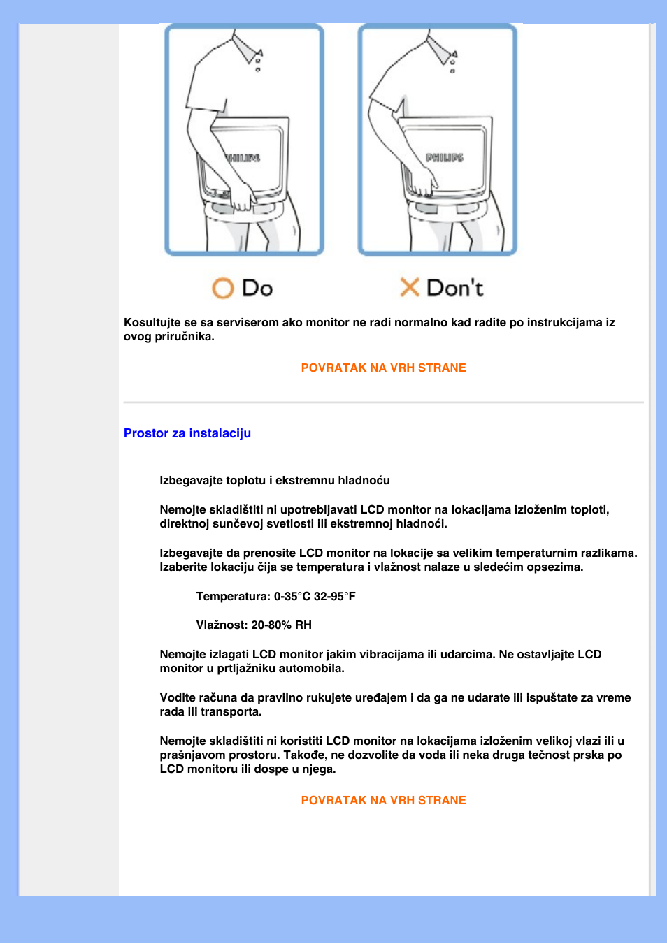Prostor za, Instalaciju | Philips 200WS8 User Manual | Page 3 / 89